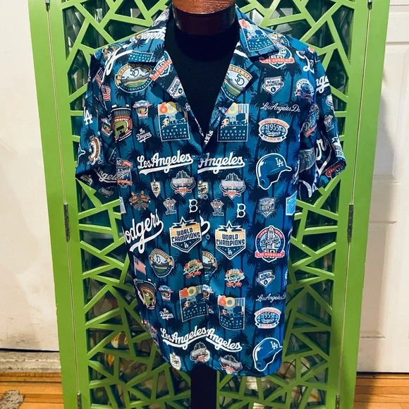 【新品未開封】7／１ Dodgers Hawaiian Shirt Night Los Angeles Dodger Blue Stadium 60th Anniversary Luau Night